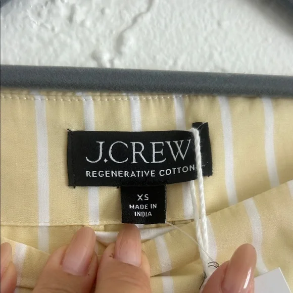 J. Crew Light Yellow and White Ciel Top - Picture 2 of 12